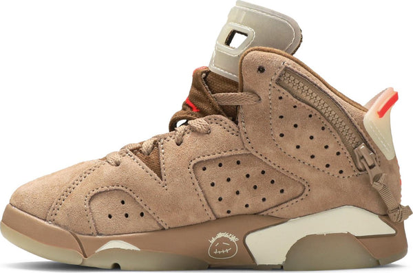 [DH0693-200] Preschool Air Jordan Retro 6 'Travis Scott British Khaki' (PS)
