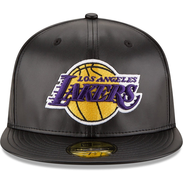 [70344054] Mens New Era NBA 59Fifty Faux Leather Fitted Cap Los Angeles Lakers