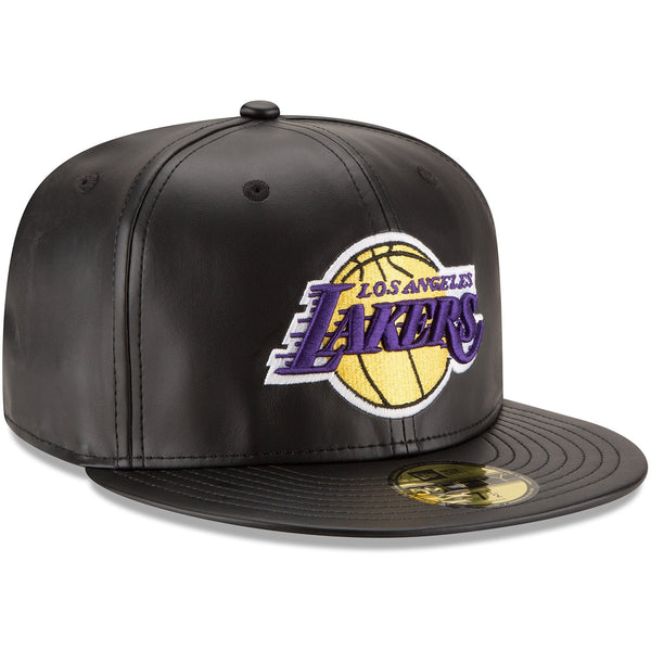 [70344054] Mens New Era NBA 59Fifty Faux Leather Fitted Cap Los Angeles Lakers