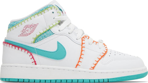 [DM6218-100] Youth Air Jordan Retro 1 Mid 'Multi Knit' (GS)