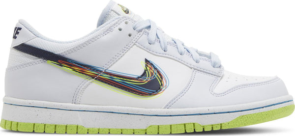 [DV3478-100] Youth Nike Dunk Low '3D Swoosh Grey' (GS)