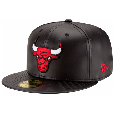 [70344042] Mens New Era NBA 59Fifty Faux Leather Fitted Cap Chicago Bulls