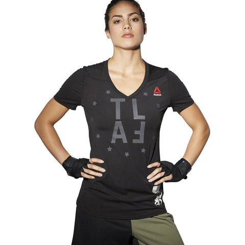 [AJ4432] Womens Reebok Train Like A Fighter Perf Short Sleeve V Tee