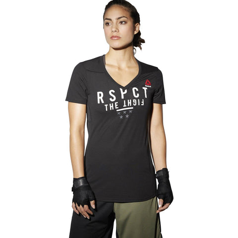 [AJ4433] Womens Reebok Train Like A Fighter Perf Short Sleeve V Tee