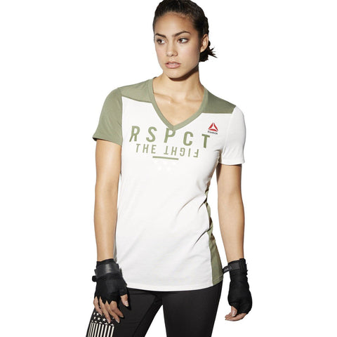 [AJ4434] Womens Reebok Train Like A Fighter Perf Short Sleeve V Tee