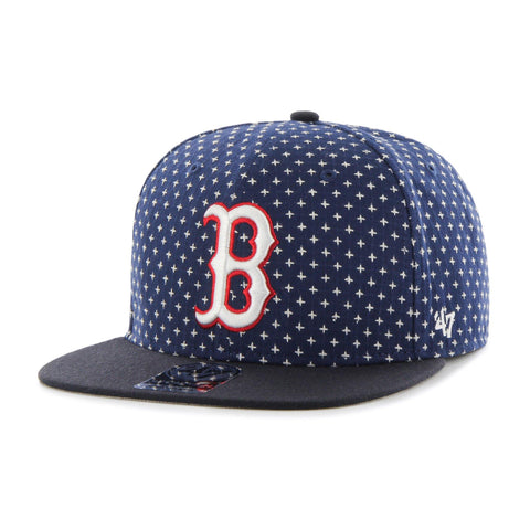 Mens 47 Brand Boston Red Sox Captain Snapback - Navy Blue - sneakAR