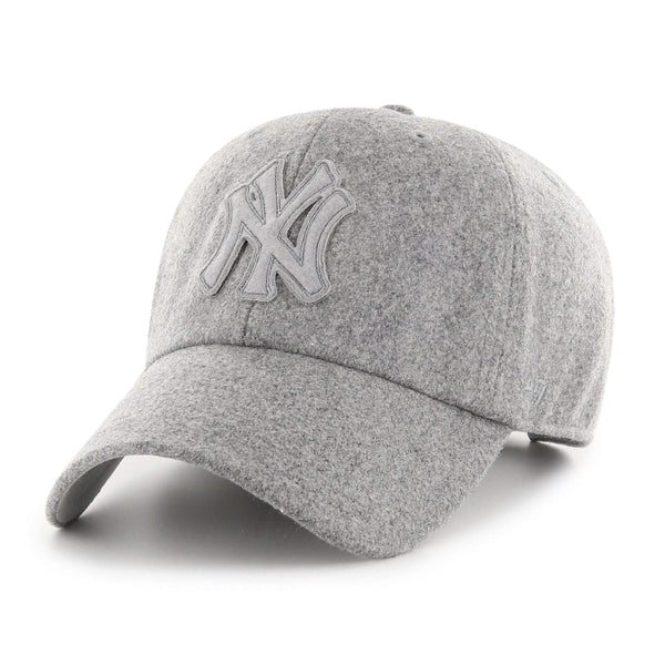 Mens 47 Brand NY Yankees Clean Up Strapback - Grey