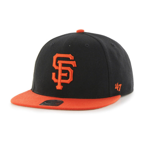 Mens 47 Brand SF Giants Sure Shot Snapback - Black/Orange