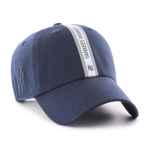 Mens 47 Brand NY Yankees Triple Stripe Clean Up Strapback - Navy/Grey/White