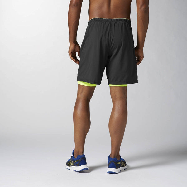 [B85426] Mens Reebok One Series Running 2 in 1 Knit Shorts