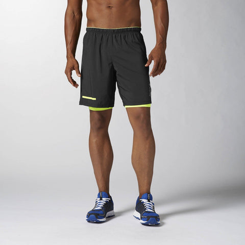 [B85426] Mens Reebok One Series Running 2 in 1 Knit Shorts