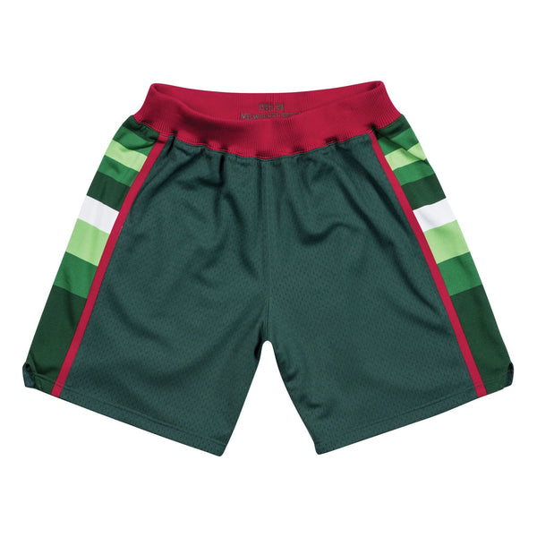 [BA31TC-MBU-E-JHW] Mens Mitchell & Ness NBA 1983-84 Milwaukee Bucks Road Authentic Shorts