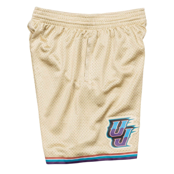 [BA395N-UJA-D-L3X] Mens Mitchell & Ness NBA Gold Swingman Shorts Utah Jazz