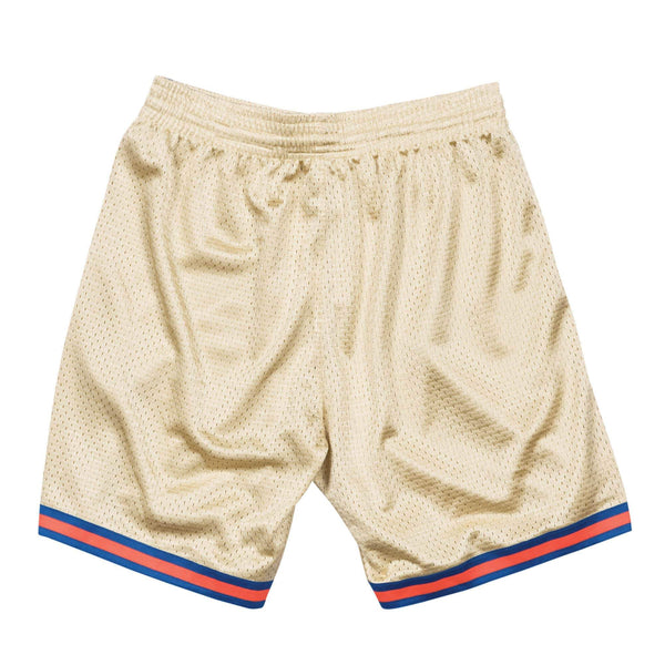 [BA395P-NYK-D-L3Z] Mens Mitchell & Ness NBA Gold Swingman Shorts New York Knicks