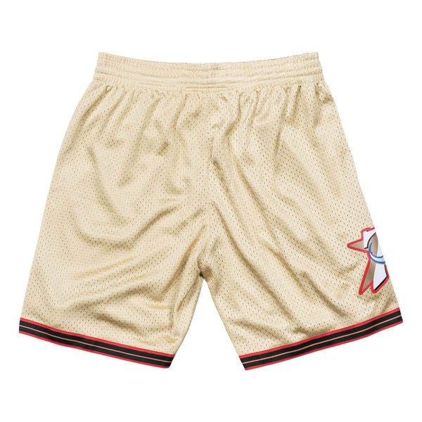 [BA395T-P76-D-L43] Mens Mitchell & Ness NBA Gold Swingman Shorts Philadelphia 76ers