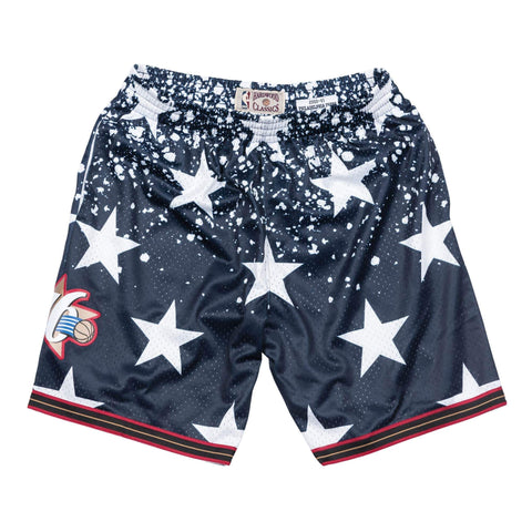 [BA39W0-P76-B-M3O] Mens Mitchell & Ness NBA 4th Of July Short 1997 76ers