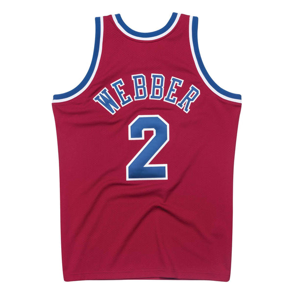 [BA64V1-WBU-R-CAY] Mens Mitchell & Ness NBA Chris Webber 1994-95 Washington Bullets Road Authentic Jersey
