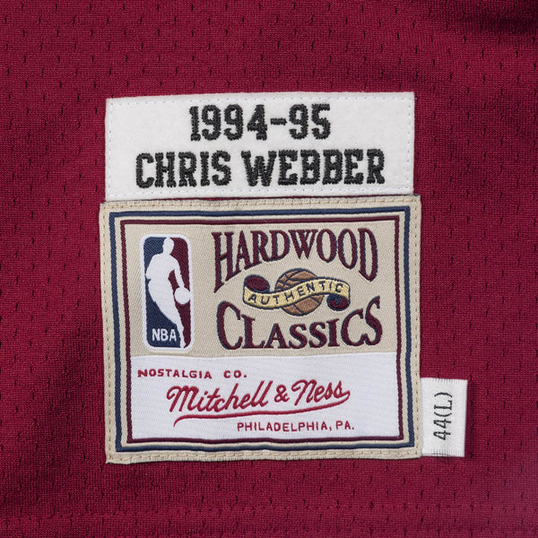 [BA64V1-WBU-R-CAY] Mens Mitchell & Ness NBA Chris Webber 1994-95 Washington Bullets Road Authentic Jersey