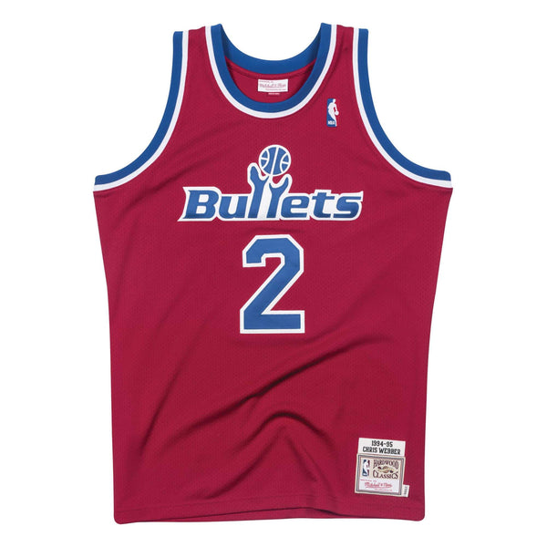 [BA64V1-WBU-R-CAY] Mens Mitchell & Ness NBA Chris Webber 1994-95 Washington Bullets Road Authentic Jersey