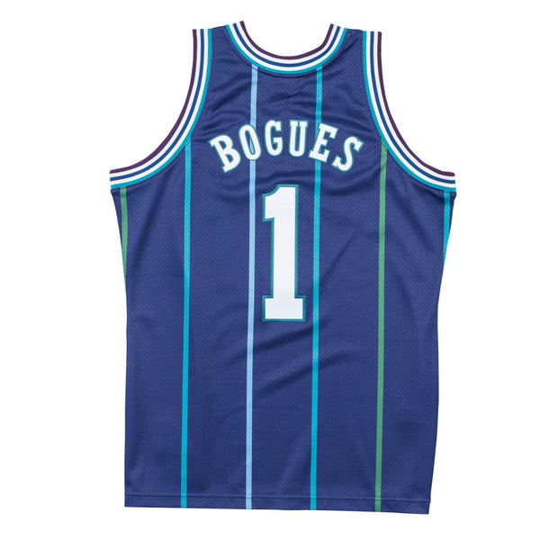 [BA688C-CHO-L-JHH] Mens Mitchell & Ness NBA Authentic Jersey Charlotte Hornets Alternate 1994-95 Muggsy Bogues