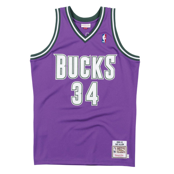 Mens Mitchell & Ness NBA Authentic Jersey Milwaukee Bucks Ray Allen #34