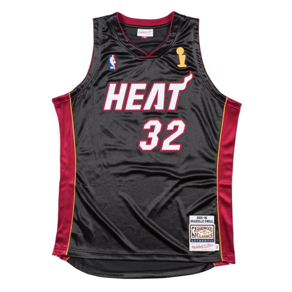 Mens Mitchell & Ness NBA Authentic Jersey Miami Heat Shaquille O'Neal