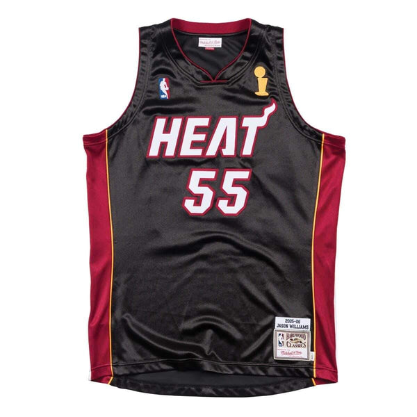[BA688C-MHE-K-JHM] Mens Mitchell & Ness NBA Authentic Jersey Miami Heat Road Finals 2005-06 Jason Williams