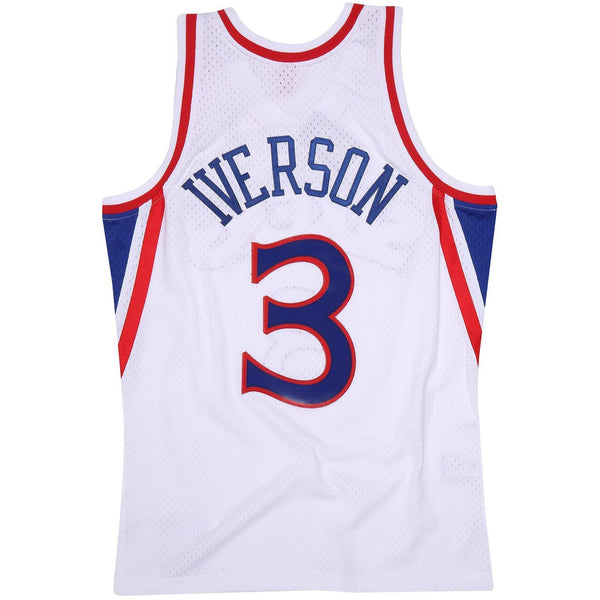 [BA81MB-P76-W-JI8] Mens Mitchell & Ness NBA Allen Iverson 1996-97 Home Swingman Jersey Philadelphia 76ers