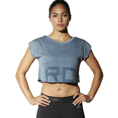 [BK2370] Womens Reebok Combat Spray Dye Crop Tee