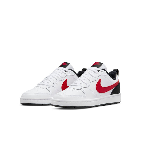 [BQ5448-110] Grade School Nike COURT BOROUGH LOW 2 GS 'WHITE UNIVERSITY RED'