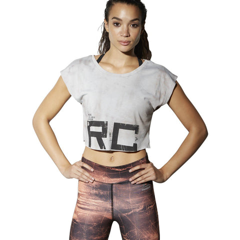 [BR2165] Womens Reebok Combat Spray Dye Crop Tee