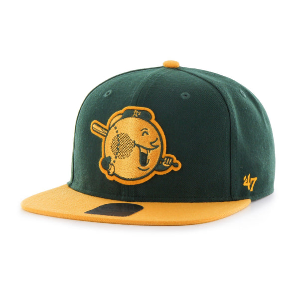 Mens 47 Brand Oakland Athletics Captain Snapback - Green/Yellow
