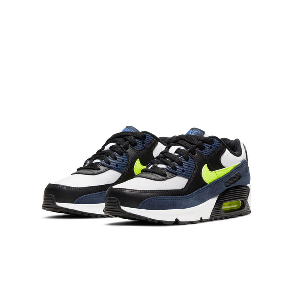 [CD6864-401] Grade School Nike AIR MAX 90 LEATHER 'MIDNIGHT NAVY VOLT (GS)'