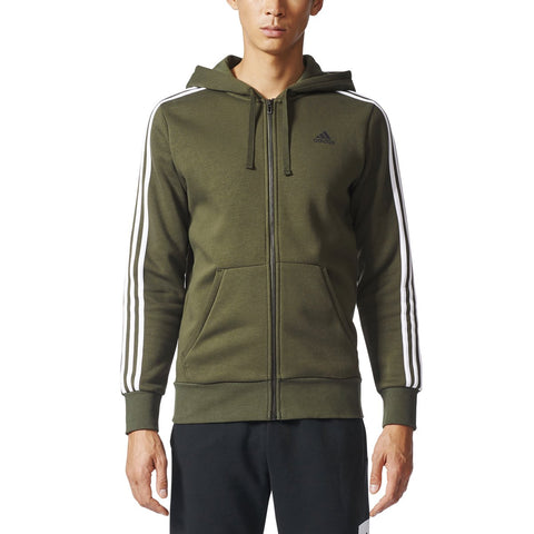 [CD8736] Essentials 3-Stripe Full Zip Fleece Hoodie