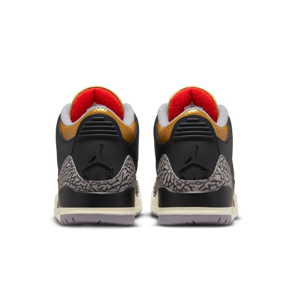 [CK9246-067] Womens Air Jordan Retro 3 'Black Cement Gold'