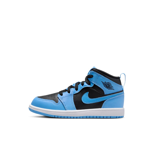 [DQ8424-401] Preschool Air Jordan RETRO 1 MID 'UNIVERSITY BLUE BLACK (PS)'
