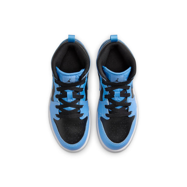 [DQ8424-401] Preschool Air Jordan RETRO 1 MID 'UNIVERSITY BLUE BLACK (PS)'