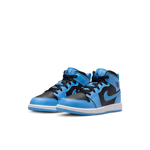 [DQ8424-401] Preschool Air Jordan RETRO 1 MID 'UNIVERSITY BLUE BLACK (PS)'