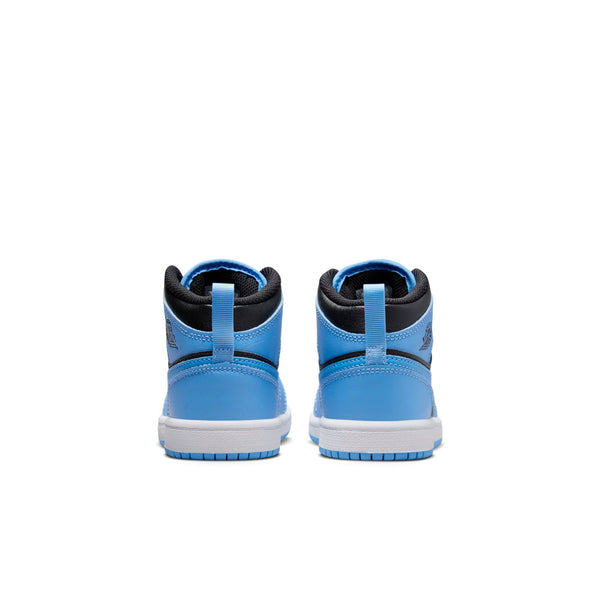 [DQ8424-401] Preschool Air Jordan RETRO 1 MID 'UNIVERSITY BLUE BLACK (PS)'
