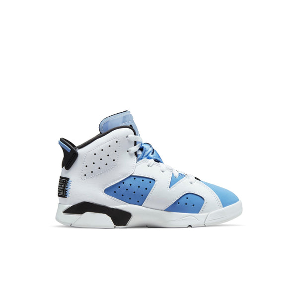 [DV3605-410] Preschool Air Jordan Retro 6 (PS) 'UNC White'