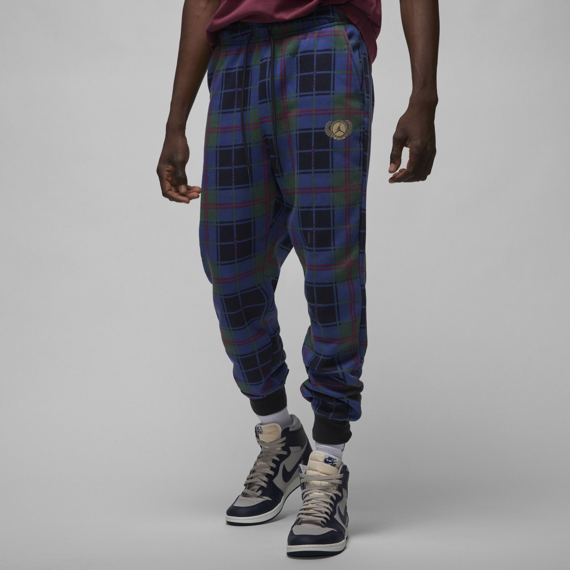 [DV9388-333] Mens Air Jordan ESSENTIAL HOLIDAY PLAID FLEECE PANTS