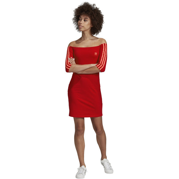 [ED7522] Womens Adidas Originals Off-the-Shoulder Dress