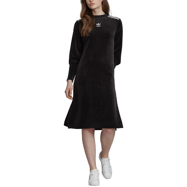 [EJ9058] Womens Adidas Originals Plush Velour Trefoil Dress