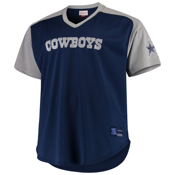 [FA87OP-DCO-A-K9A] Mens Mitchell & Ness NFL Final Seconds Mesh V-Neck Cowboys
