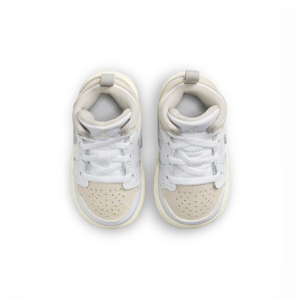 [FB9140-120] Toddlers Air Jordan RETRO 1 MID SE (TD) 'CRAFT INSIDE OUT WHITE GREY'