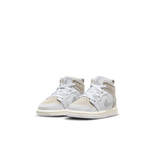 [FB9140-120] Toddlers Air Jordan RETRO 1 MID SE (TD) 'CRAFT INSIDE OUT WHITE GREY'