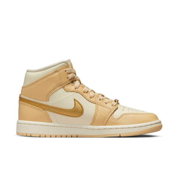 [FB9892-200] Womens Air Jordan Retro 1 Mid SE 'French Vanilla Gold' (W)