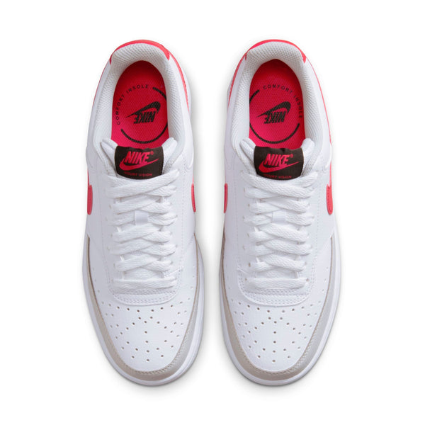 [FD0284-100] Womens Nike COURT VISION LOW 'WHITE UNIVERSITY RED'