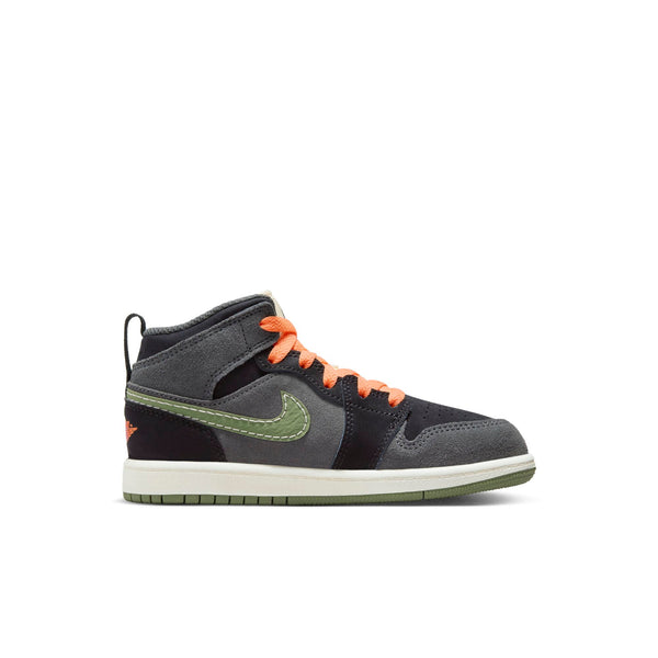[FD9094-003] Preschool Air Jordan Retro 1 Mid SE Craft 'Anthracite Sky J Light Olive' (PS)