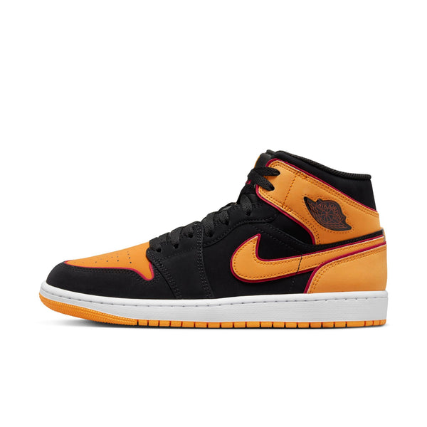 [FJ4923-008] Mens Air Jordan RETRO 1 MID 'FAT TONGUE BLACK ORANGE'